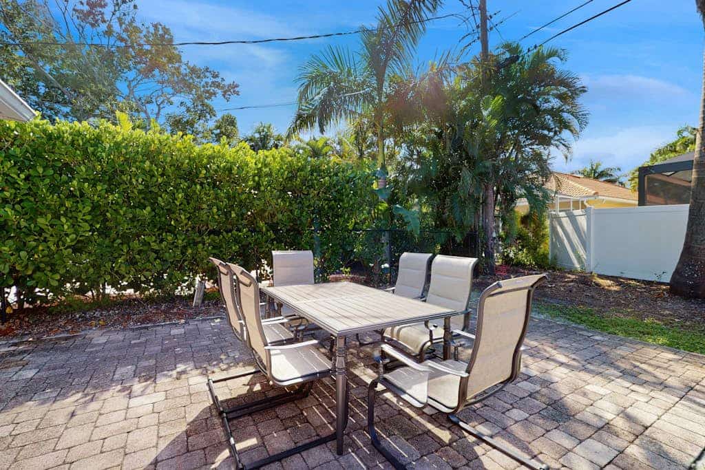 Dog friendly home with gas grill, outdoor dining area, and internet