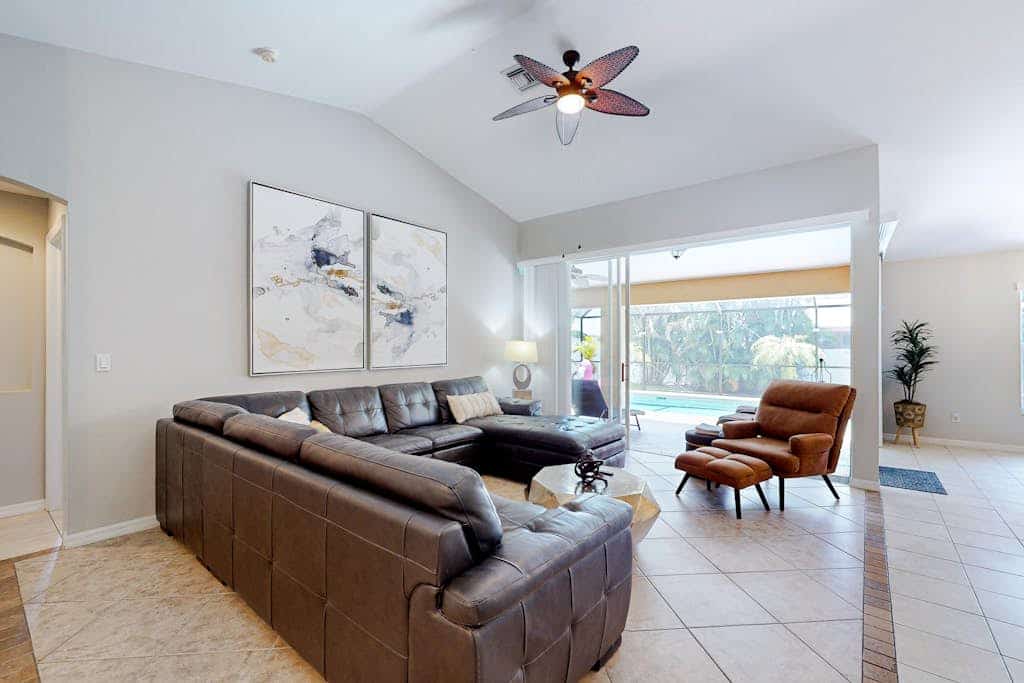 Dog-friendly home with private pool, bike, lanai, grill, & central AC