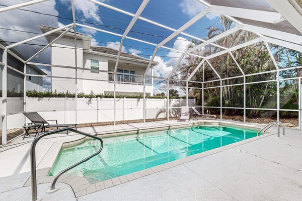 Centrally located home with a private pool and walking distance to beach