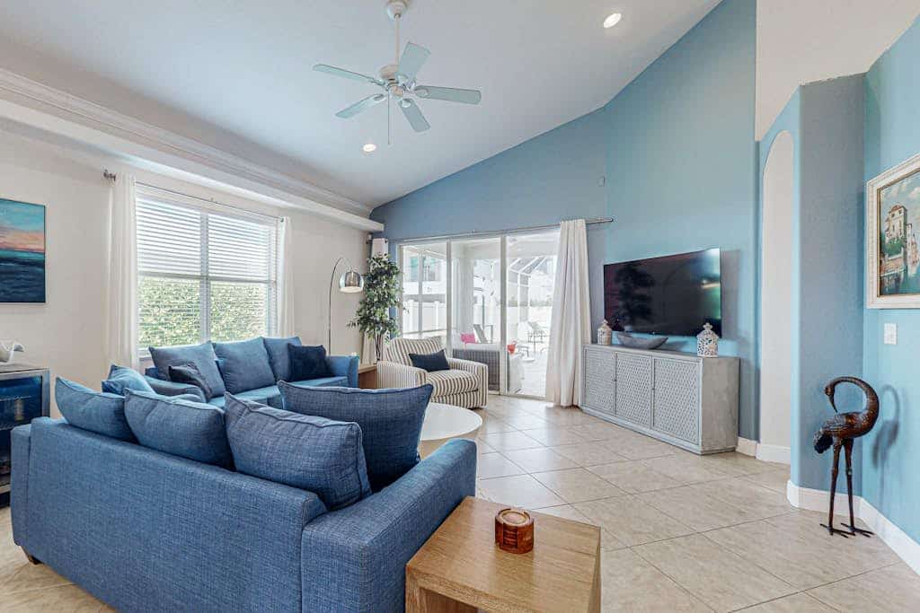 Centrally located home with a private pool and  walking distance to beach