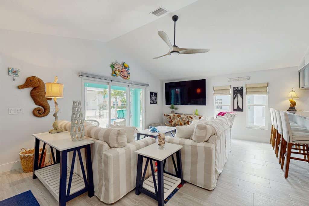 Single-story home with private yard, AC, & W/D - walk to beach, & dog-friendly