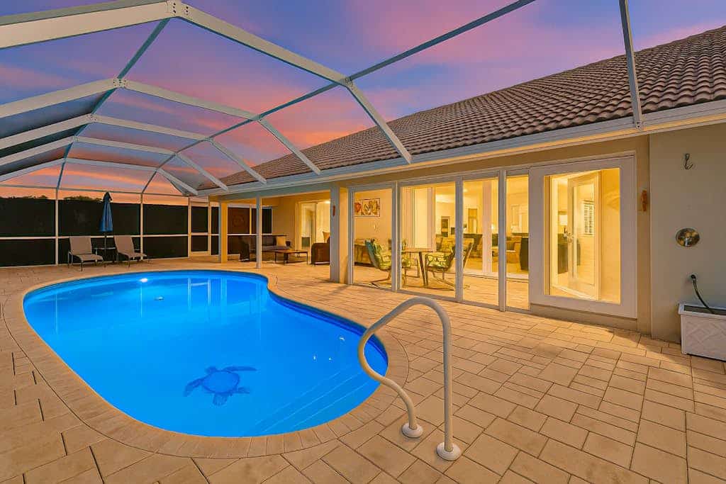 Coastal home with private, heating optional pool, lanai, and internet