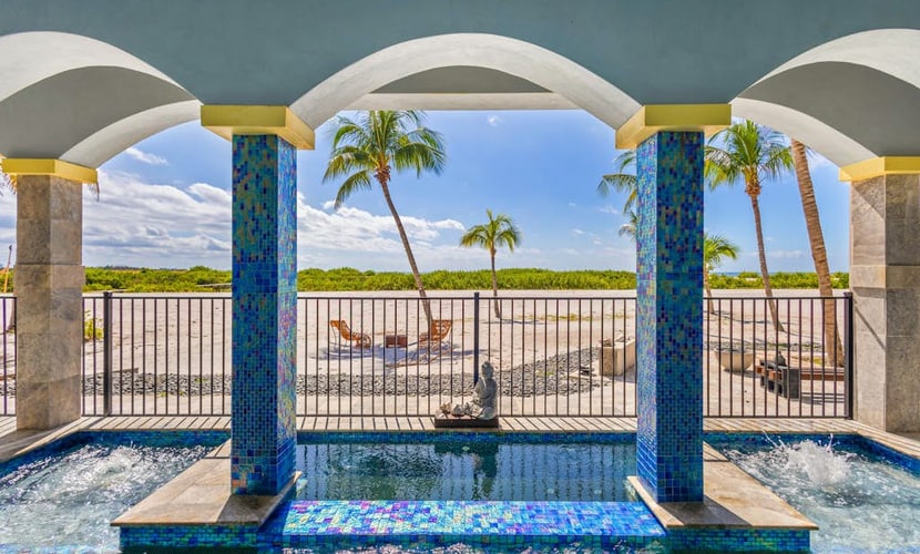 Beachfront home with saltwater pool, gulf view and fire-pit
