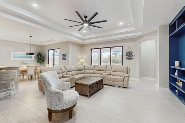 Well appointed new home with private pool, large yard, W/D & dog friendly