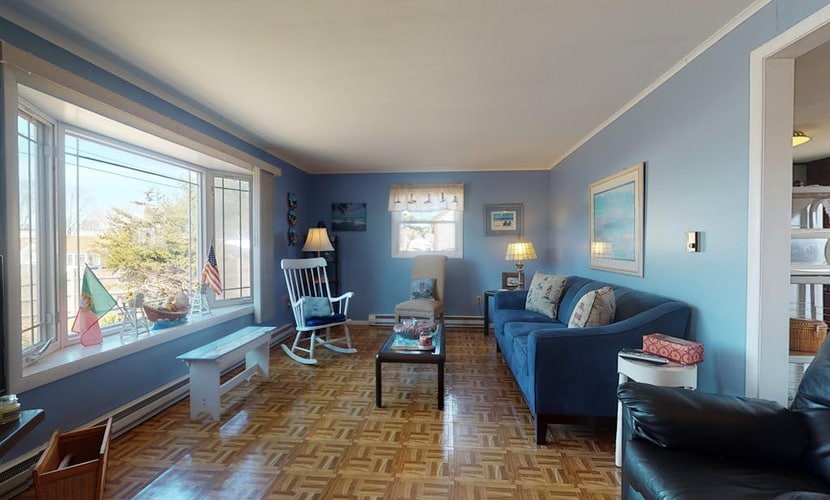 Bright & nautical beach home with enclosed yard & outdoor shower - walk to beach