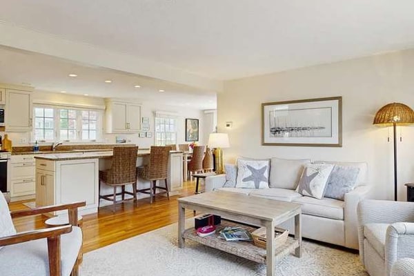 Inviting duplex with central AC, grill, firepit, & walk to beach