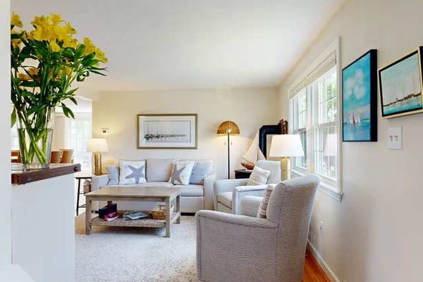 Inviting duplex with central AC, grill, firepit, & walk to beach