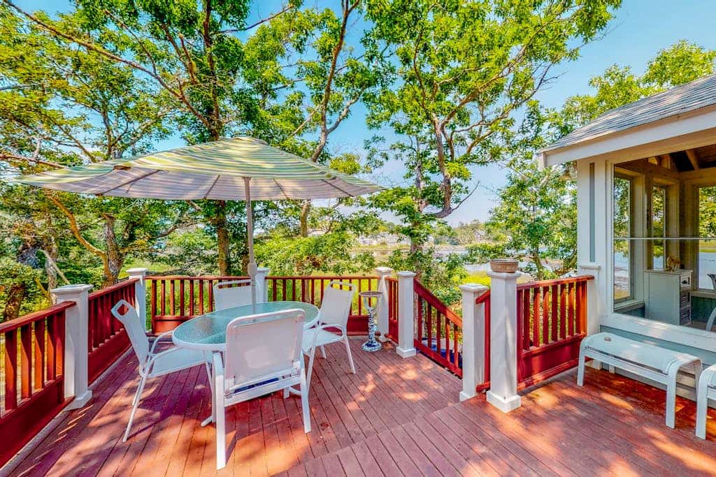 Stunning home on the bay with fantastic views, central AC, W/D, & water access