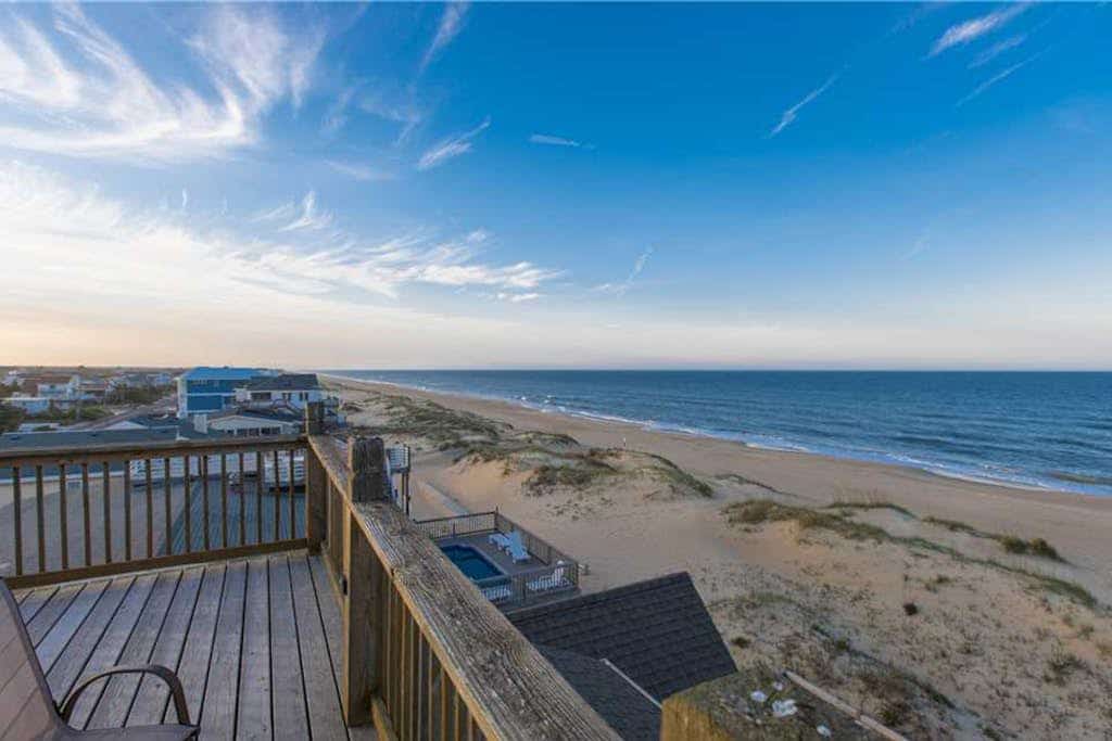 Oceanfront home with private pool, crow's nest deck, game room & fireplace
