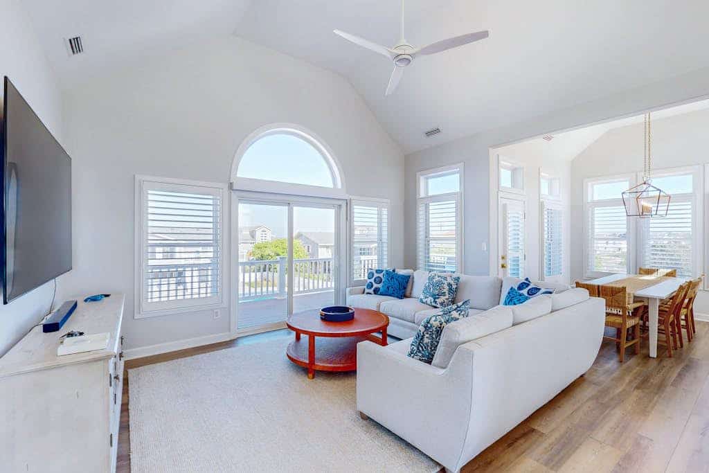 Three-story beach dream with a private pool, decks, & central AC