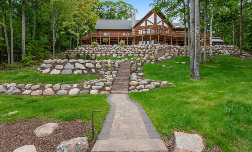 Lakefront estate with 3-story chalet & guest house - hot tub, game room, and gym