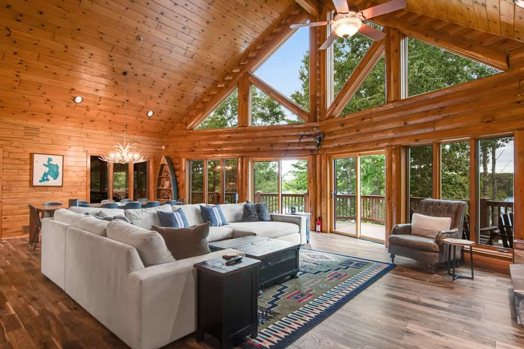 Lakefront estate with 3-story chalet & guest house - hot tub, game room, and gym