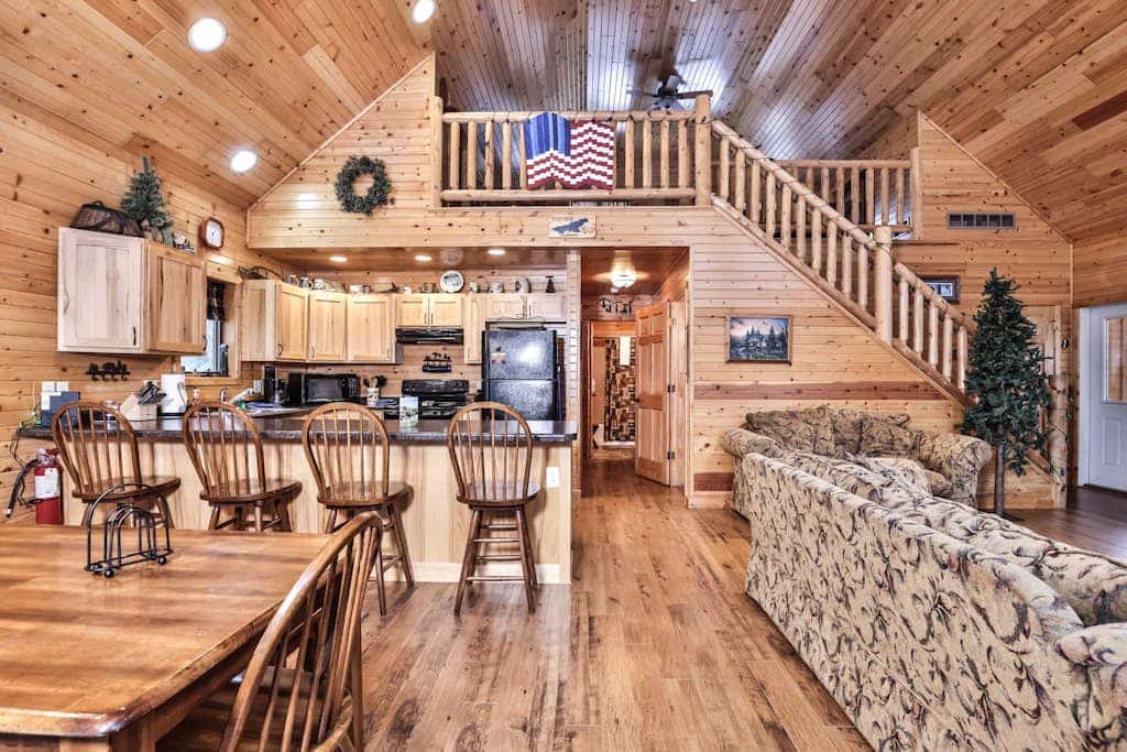 Dog-friendly lakefront lodge with firepit, dock, & gas fireplace