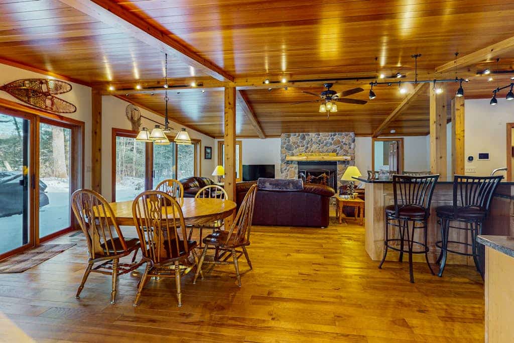 Charming Waterfront Home w/ Dock, Fire pit, WIFI, near Town & Trails