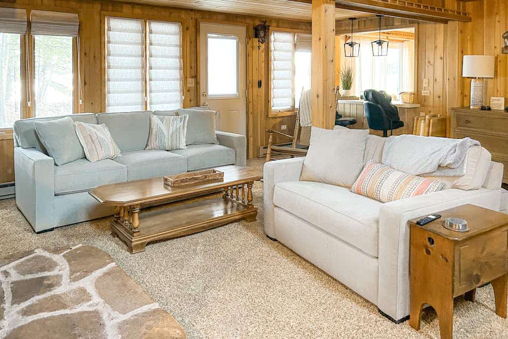 Charming lakefront home with dock, fireplace, streaming, lake views, W/D, & AC