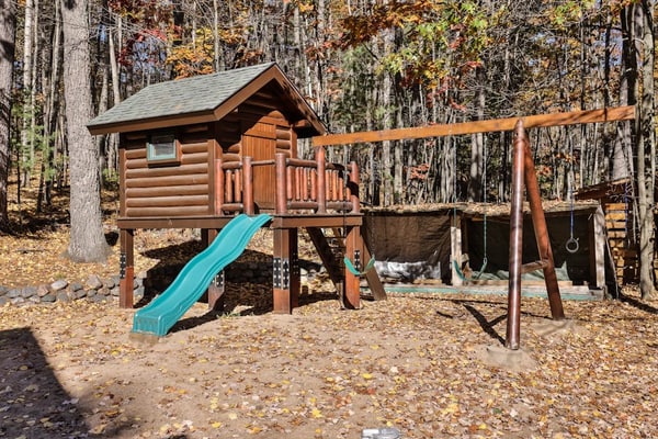 Dog-friendly, lakefront lodge in the woods with large dock, central AC, & canoe