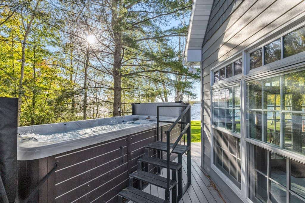 Lakefront retreat with hot tub, water view, game room, home theater & dock