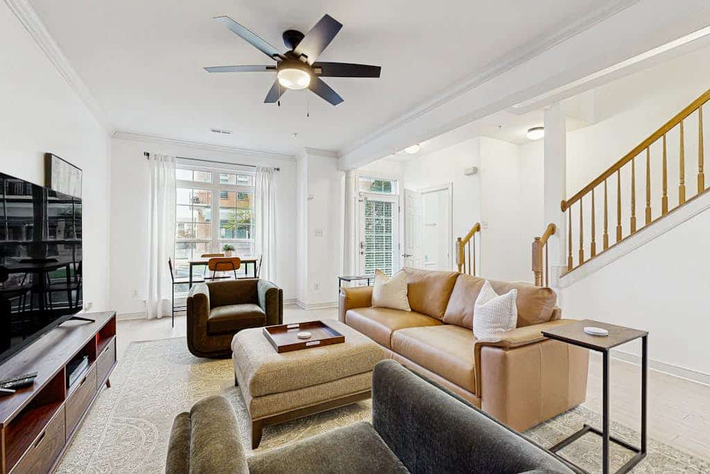 Village of Five Points townhouse with community pool, gym, and tennis access