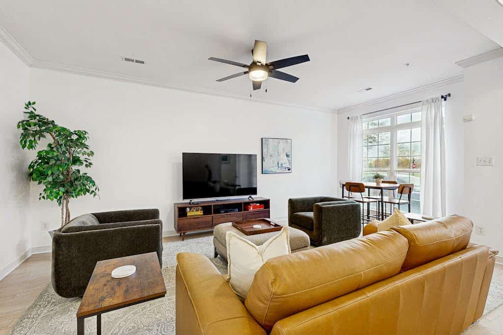 Village of Five Points townhouse with community pool, gym, and tennis access