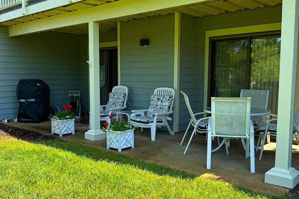 Spring Lake dog-friendly gem with private patio, fireplace, W/D, shared pool,