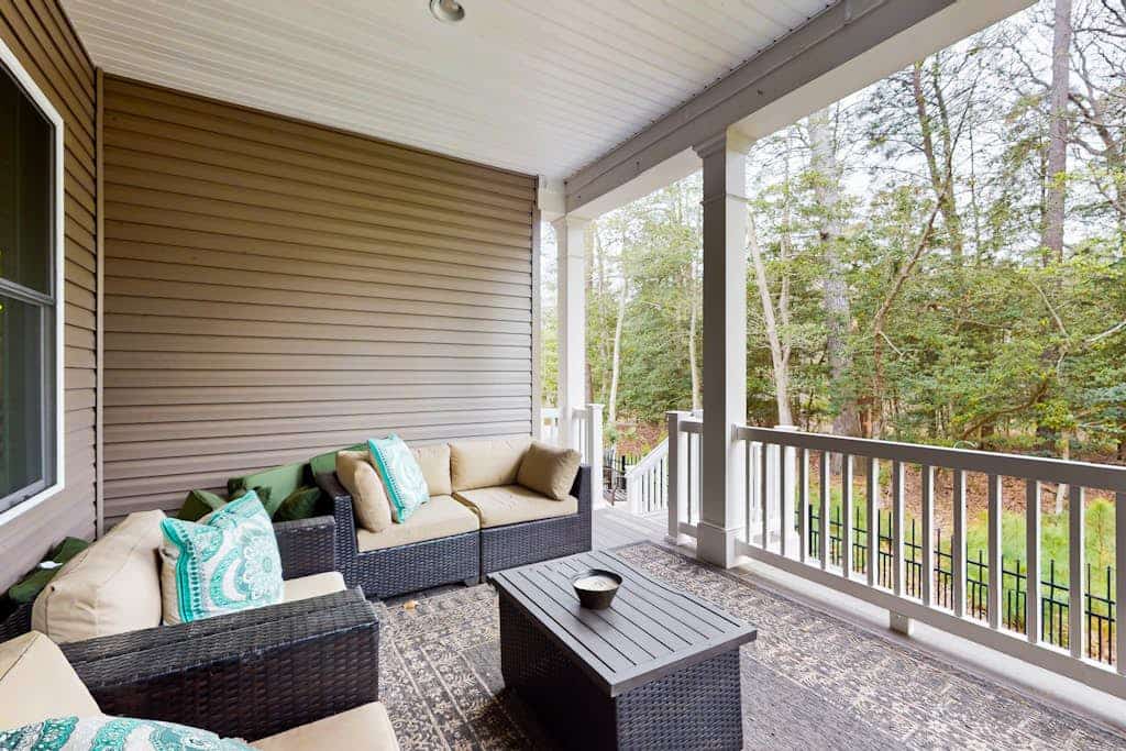 Upgraded home with pools, sports courts, bikes, chef's kitchen, firepit, & gym