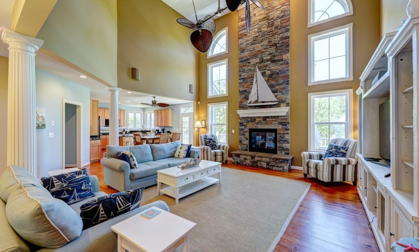 Coastal home near the beach with pool, tennis, game room, WiFi, AC