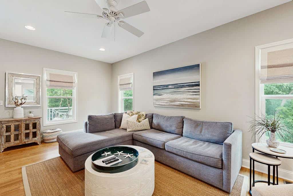 Town of Rehoboth Beach cottage with covered porch, deck, grill, AC, & W/D