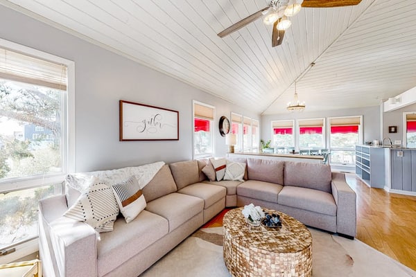 Sandpiper Village home with private beach, fireplace, balcony, & washer/dryer