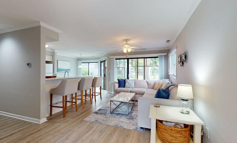 East of Sun condo with water-view, on-site pool & tennis - near beach