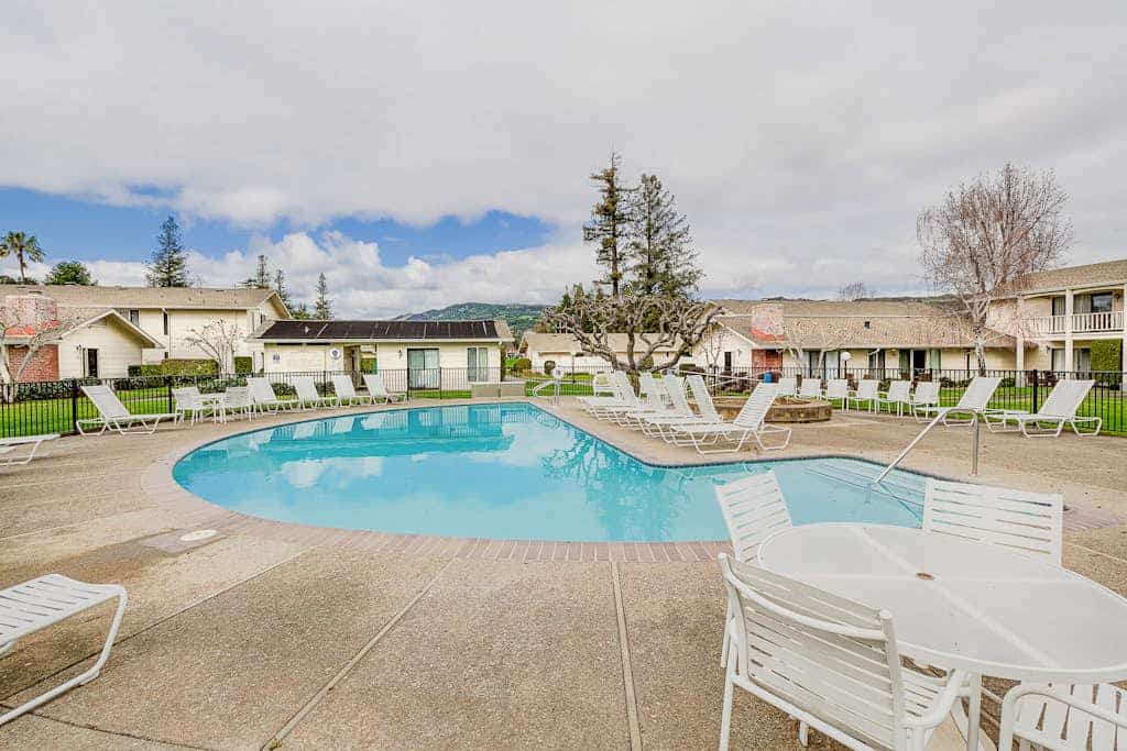 Sip morning coffee on the patio as the dawn round tees off across the golf course view, just off Silverado Trail and ten minutes from downtown Napa's tasting rooms. This 1BR condo for two pairs a king bedroom with a gas fireplace, full kitchen, and two private patios. Steps from the seasonal community pool, with Silverado Market & Bakery a short walk away.