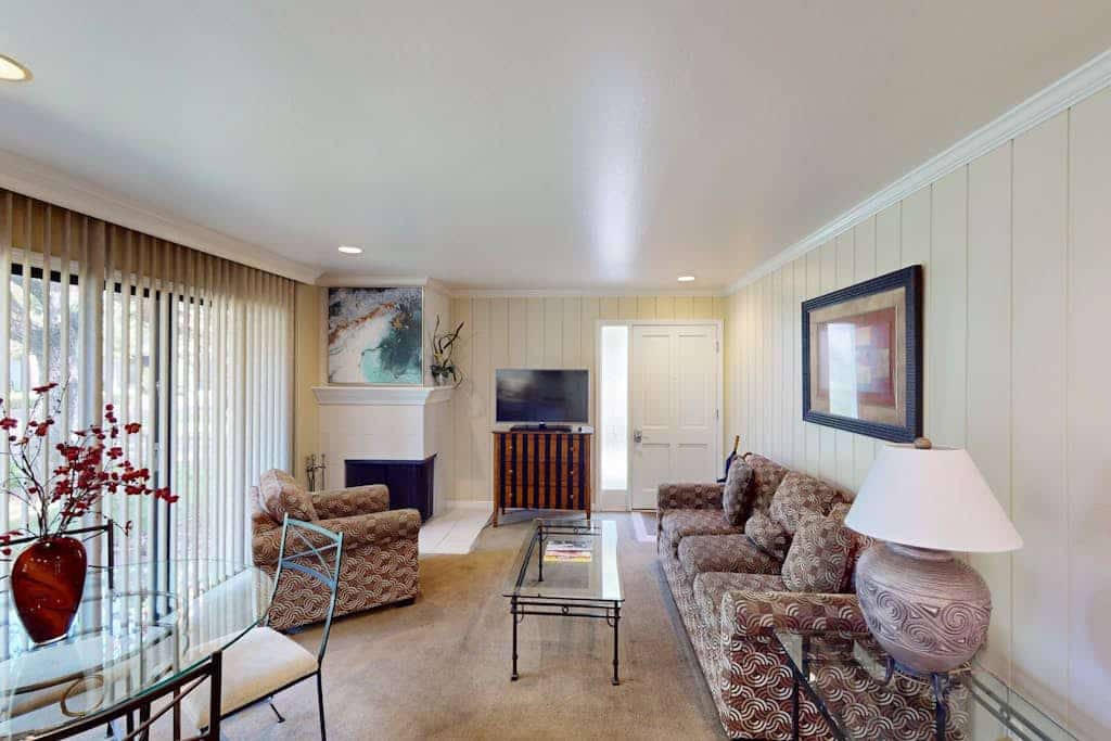 Morning light streams across the golf course as you sip coffee on your private patio. This unique two-unit condo gives your group of four the luxury of two king suites, each with its own entrance and bathroom — perfect when traveling with friends. Cool off in the shared pool just steps away after exploring Napa's 400+ wineries. Located at Silverado Resort, you're a quick 0.9-mile drive to Monticello Deli for morning provisions and 2 miles from downtown Napa's 55 walkable tasting rooms.