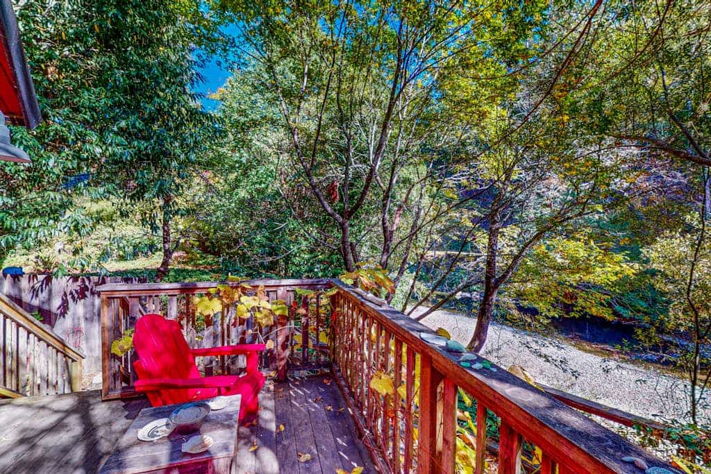 Austin Creek rushes past your deck at this whimsical cottage, where a sleeping loft and creative touches set the mood. Your dog will love exploring the fenced yard while you soak up the redwood-filtered light from colorful Adirondack chairs. This cheerful 2-bedroom retreat sleeps 4 and sits directly on the creek. Just 15 minutes from Guerneville's restaurants and 30 minutes from dramatic Salt Point State Park.