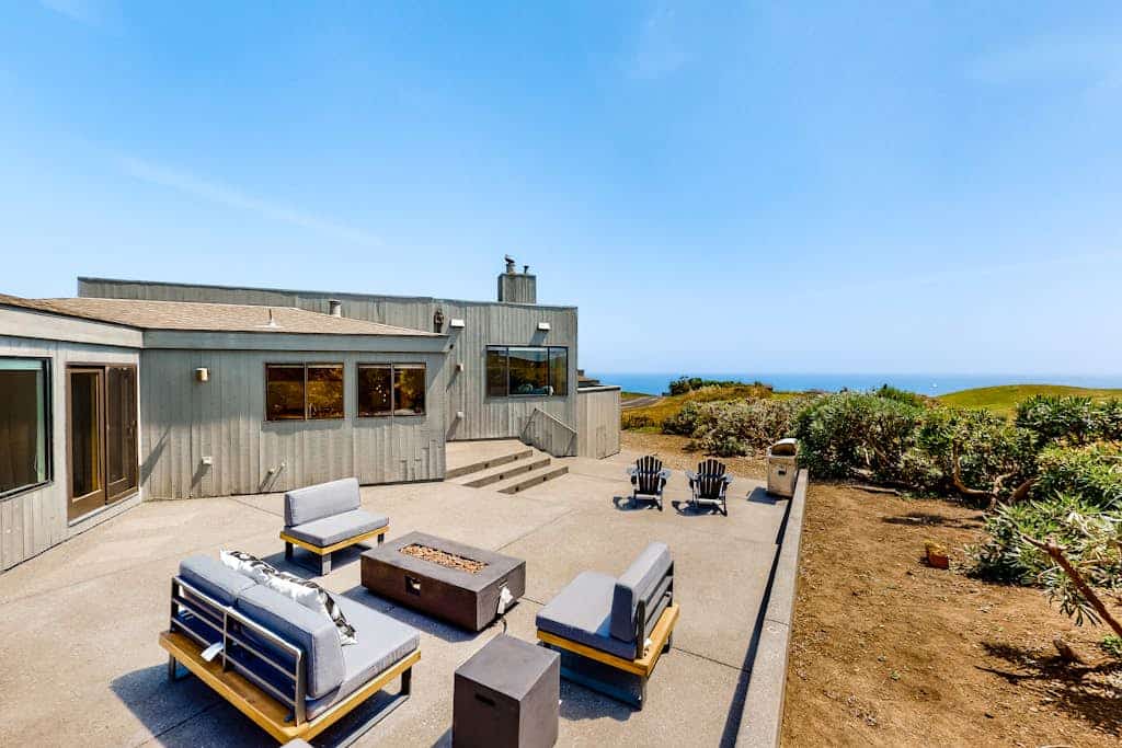Wake to panoramic views of the Pacific and Tomales Point from your private balcony. This recently updated 3-bedroom home overlooks the 7th green at The Links, with sweeping ocean vistas from every level. Soak in the jetted tub after exploring tide pools at nearby Pinnacle Gulch Trail (0.2 mi). Watch gray whales from Bodega Head (2.2 mi) or grab legendary crab sandwiches at Fishetarian Fish Market (1.7 mi). Your coastal escape awaits where the golf course meets the sea.