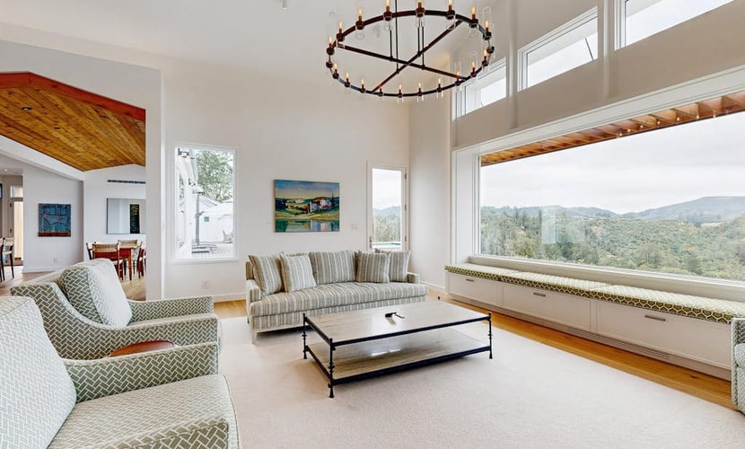 Wake to vineyard light spilling across the wraparound deck of this single-level hilltop home in gated Calistoga country, with a private pool and hot tub overlooking the valley. Three king suites — each with its own bath — sleep 6, just 1.5 miles from Tom Eddy Winery and 4 miles to Calistoga's Lincoln Avenue hot springs.