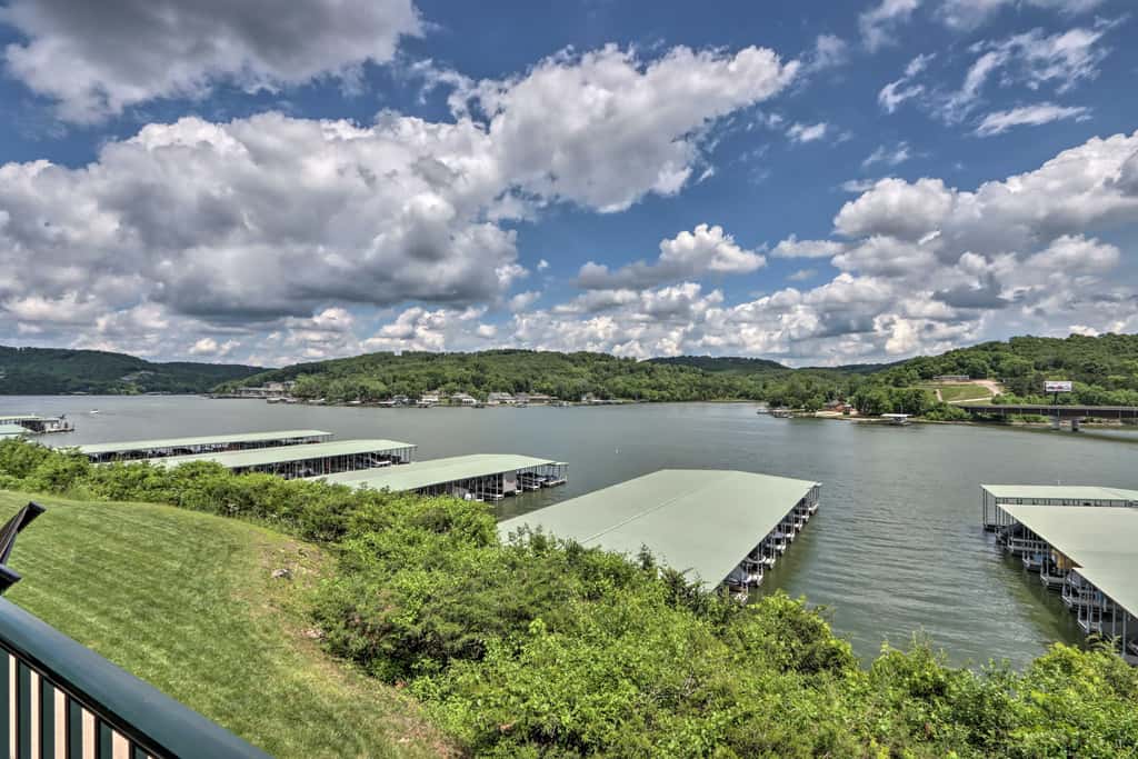 Balcony & Seasonal Pool: Lakefront Ozark Condo
