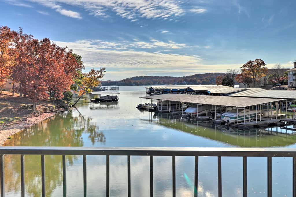Pool + Fishing Docks: Couple's Lake Ozark Condo