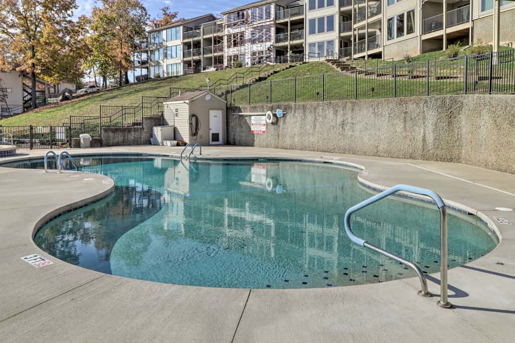 Pool + Fishing Docks: Couple's Lake Ozark Condo