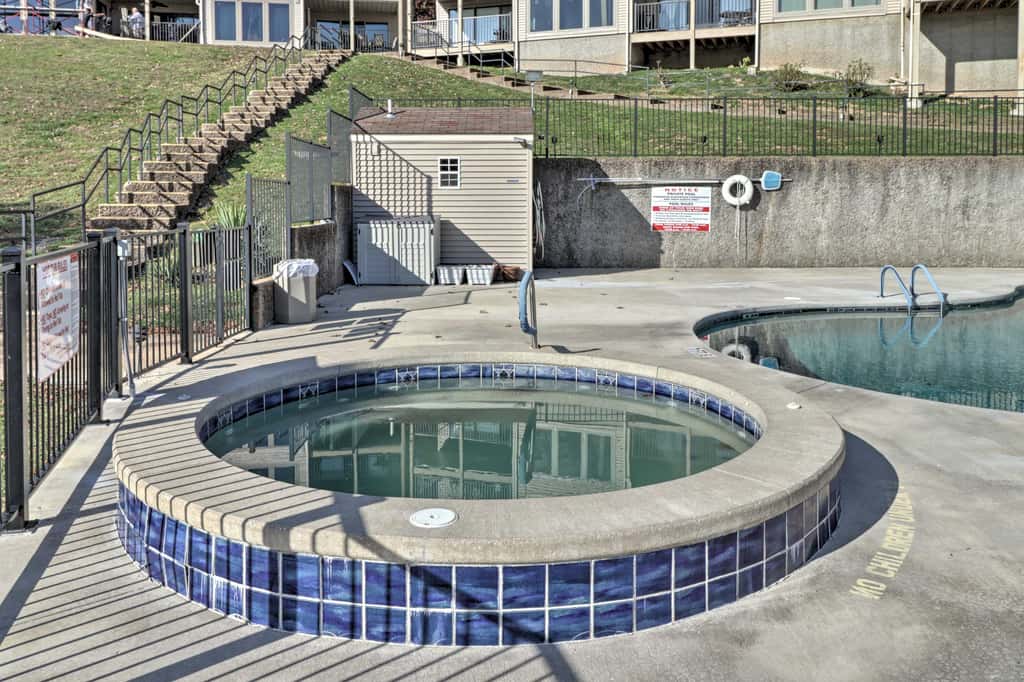 Pool + Fishing Docks: Couple's Lake Ozark Condo