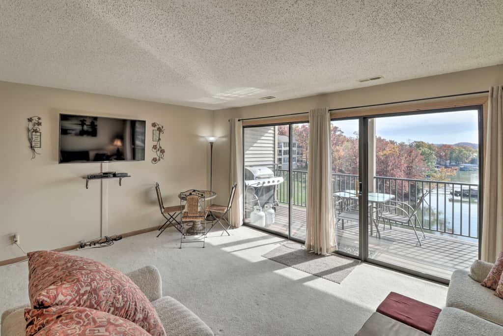 Pool + Fishing Docks: Couple's Lake Ozark Condo