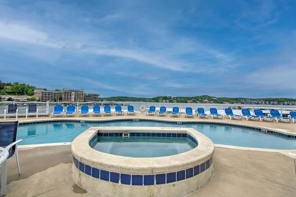 Boat Slip & Pool! Waterfront Lake Ozark Escape