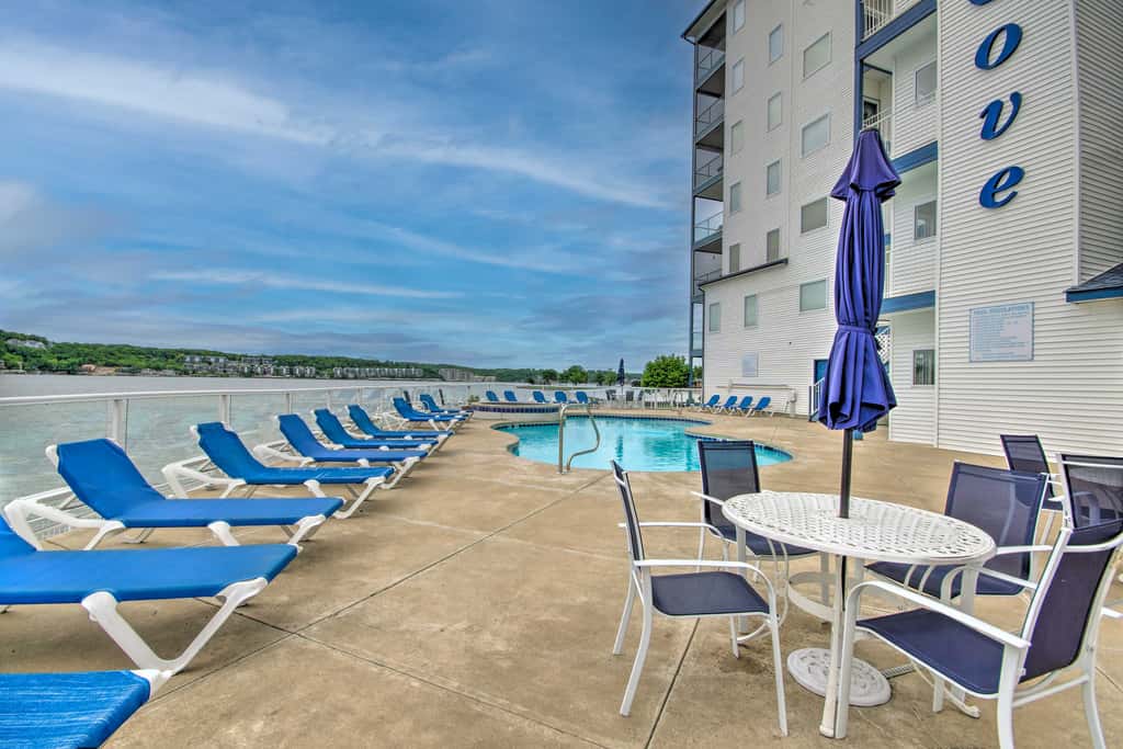 Boat Slip & Pool! Waterfront Lake Ozark Escape