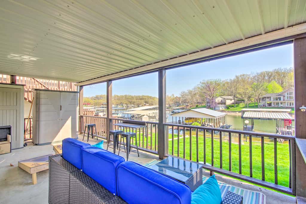 Boat Slip, Fire Pit: Lakefront Sunrise Beach Home!