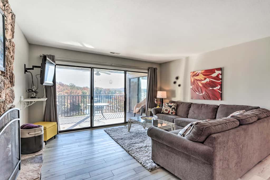 Fireplace & Water Views: Lake Ozark Condo!