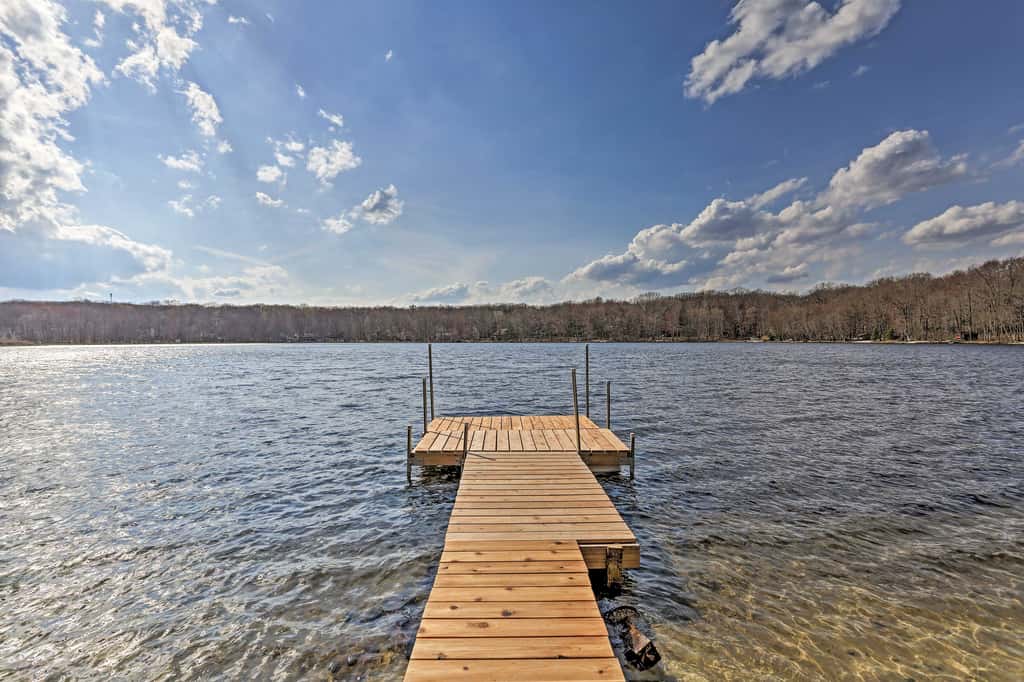 Pocono Lake Paradise w/ Private Beach & Dock!