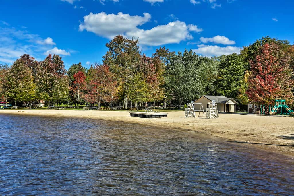 Pocono Lake Paradise w/ Private Beach & Dock!