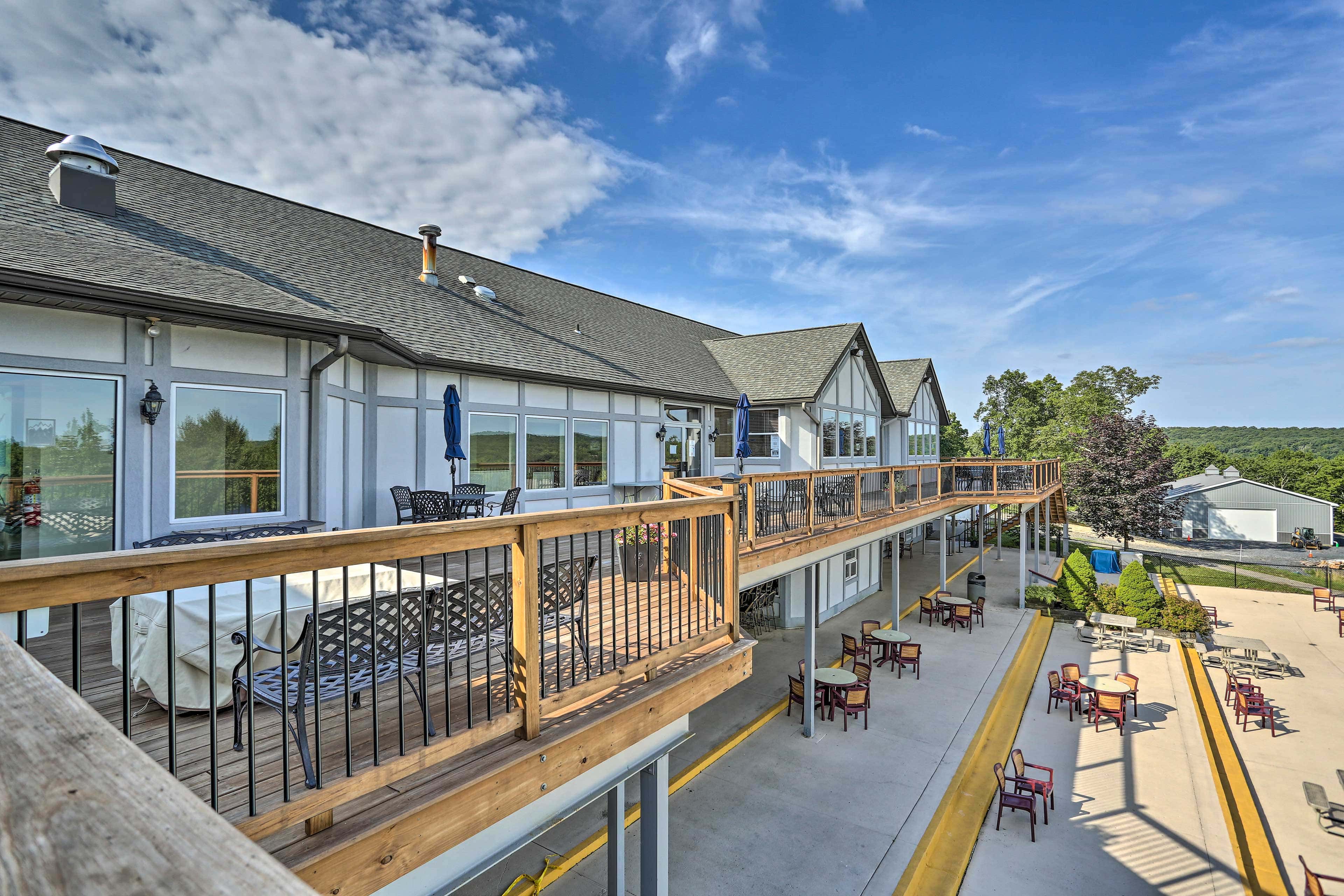 Deck, Fire Pit & Pool Access at Poconos Retreat!