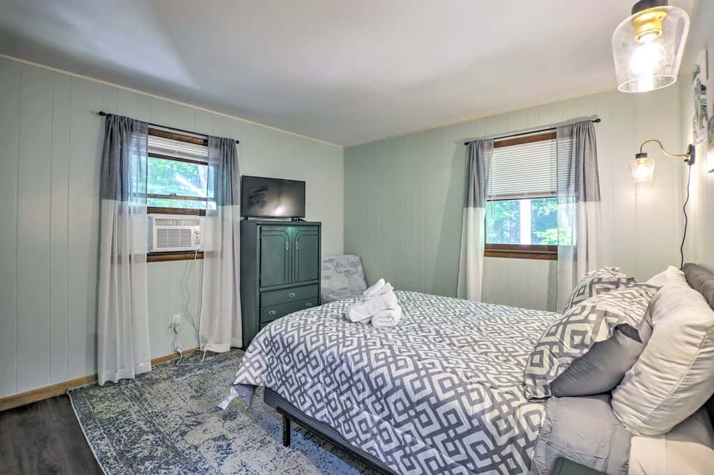 Wraparound Deck: Big Bass Lake Home in Gouldsboro