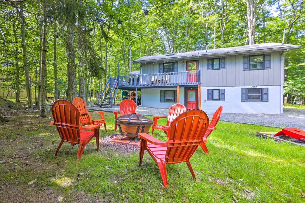 Wraparound Deck: Big Bass Lake Home in Gouldsboro
