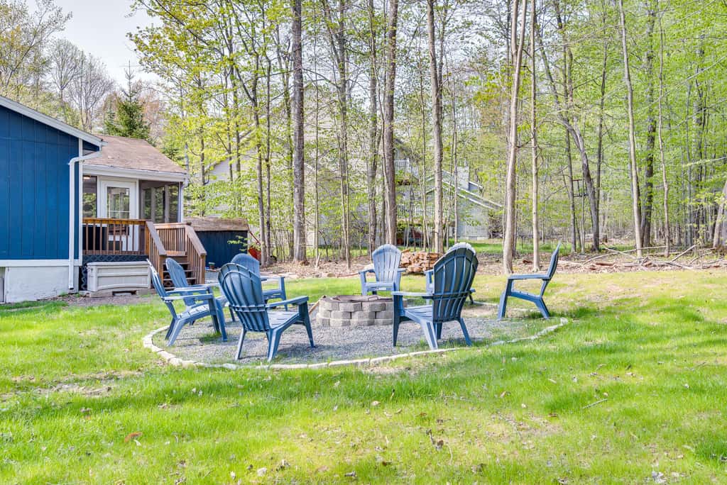 Deck & Community Perks: Bright Pocono Lake Home!