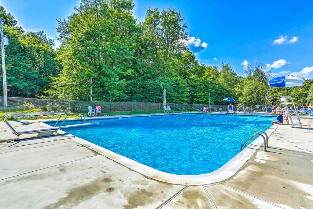 Deck & Community Perks: Bright Pocono Lake Home!